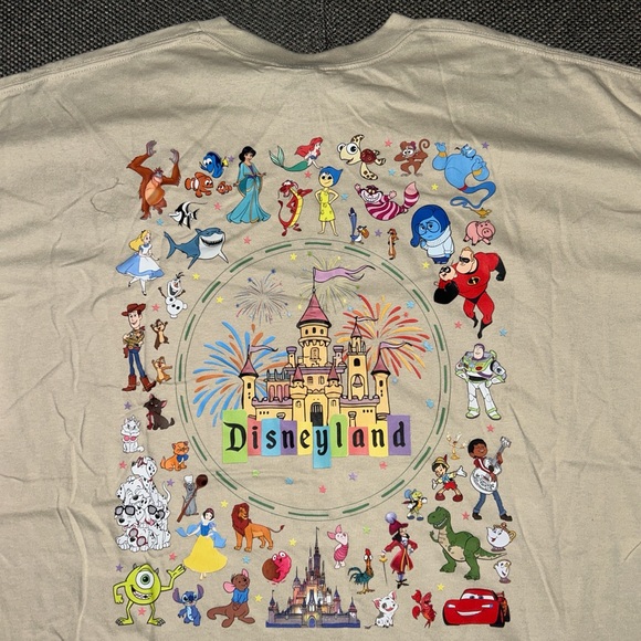 Disney Other - Disney Disneyland Characters Tan T Shirt Mens Size